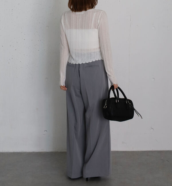 archives「透かし編みラウンドネックコンパクトカーディガン」|カーディガン|