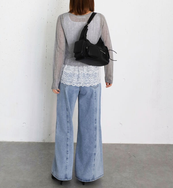 archives「透かし編みラウンドネックコンパクトカーディガン」|カーディガン|