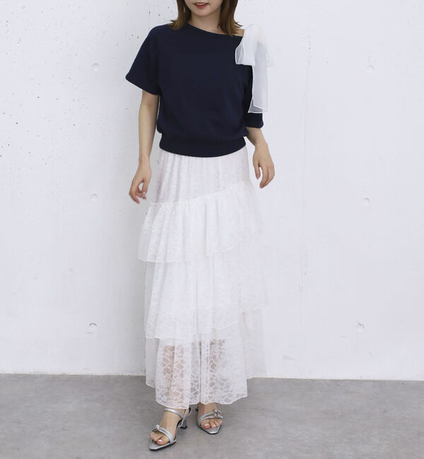 archives「アシンメトリーレースフリルティアードスカート」|スカート|