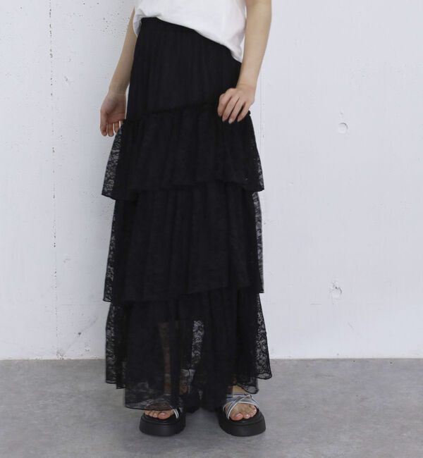 archives「アシンメトリーレースフリルティアードスカート」|スカート|