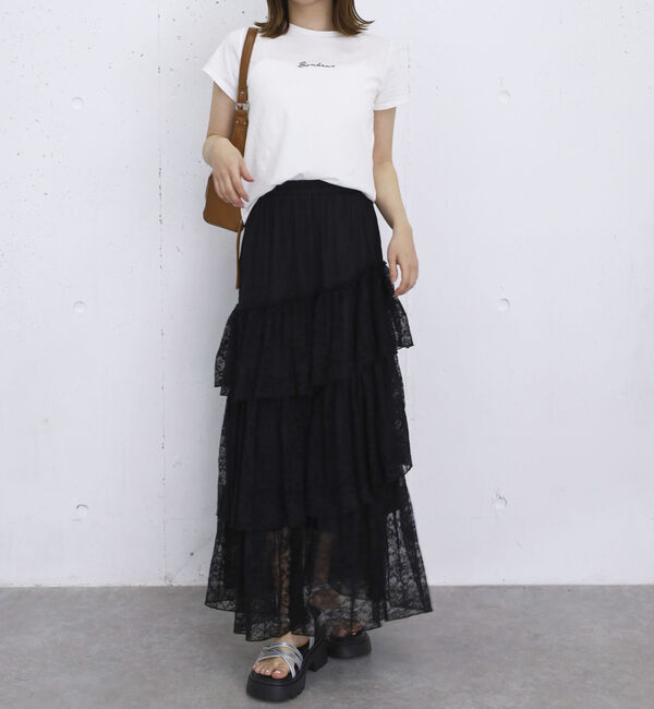 archives「アシンメトリーレースフリルティアードスカート」|スカート|