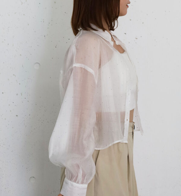 archives「ラインストーンシアーショートシャツ」|シャツ・ブラウス|