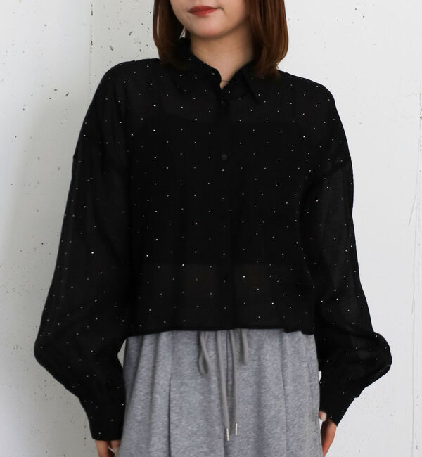 archives「ラインストーンシアーショートシャツ」|シャツ・ブラウス|