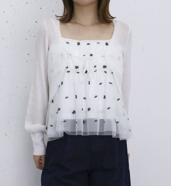 archives「シアーニットボレロ＋花柄チュールペプラムキャミＳＥＴ」|カーディガン|