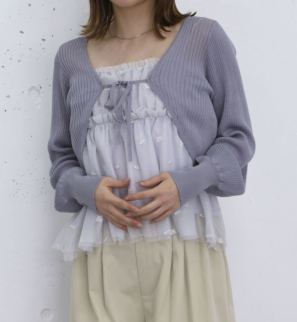 archives「シアーニットボレロ＋花柄チュールペプラムキャミＳＥＴ」|カーディガン|