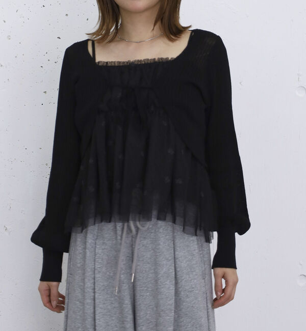 archives「シアーニットボレロ＋花柄チュールペプラムキャミＳＥＴ」|カーディガン|