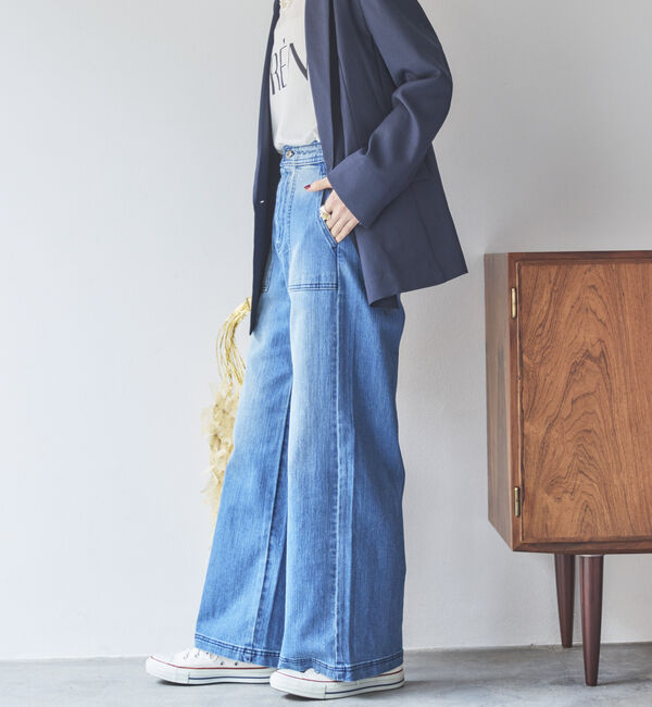 Doux archives「ワイドベイカーデニムパンツ」|デニム|
