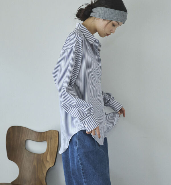 Doux archives「ベーシックストライプシャツ」|シャツ・ブラウス|NAVY