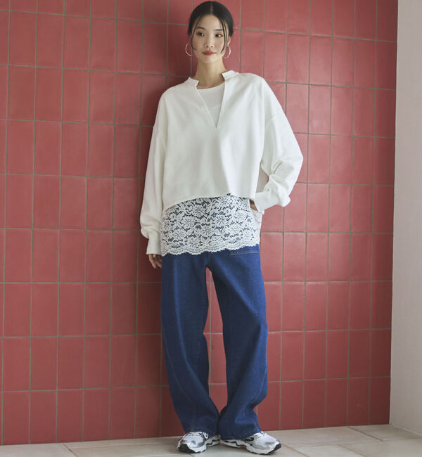 Doux archives「キーネックスウェットプルオーバー」|Tシャツ・カットソー|