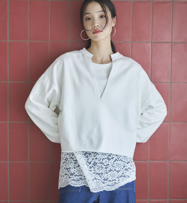 Doux archives「キーネックスウェットプルオーバー」|Tシャツ・カットソー|