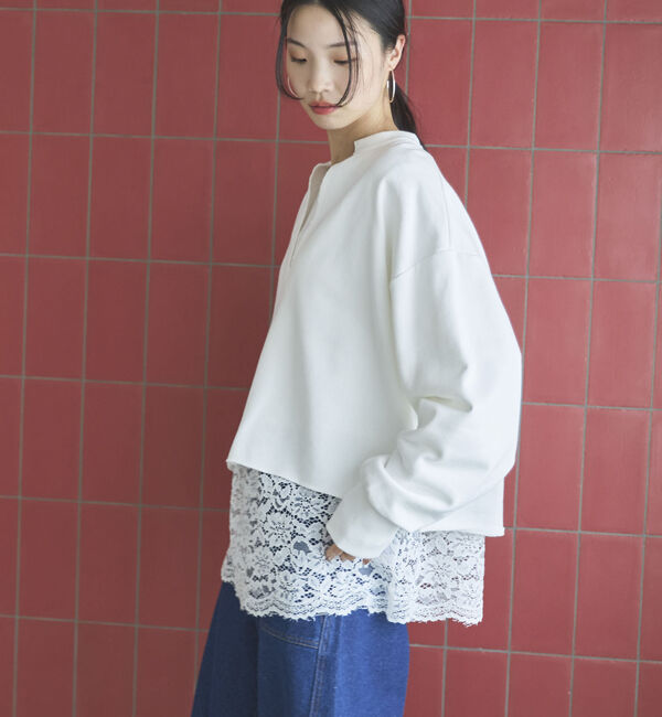 Doux archives「キーネックスウェットプルオーバー」|Tシャツ・カットソー|