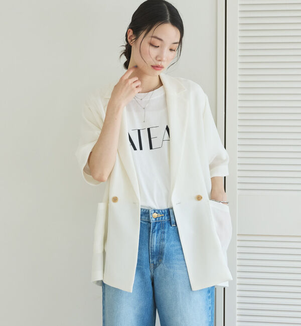 Doux archives「メッシュ半袖ジャケット」|テーラードジャケット|