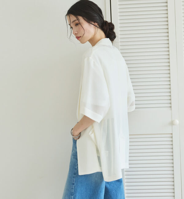 Doux archives「メッシュ半袖ジャケット」|テーラードジャケット|