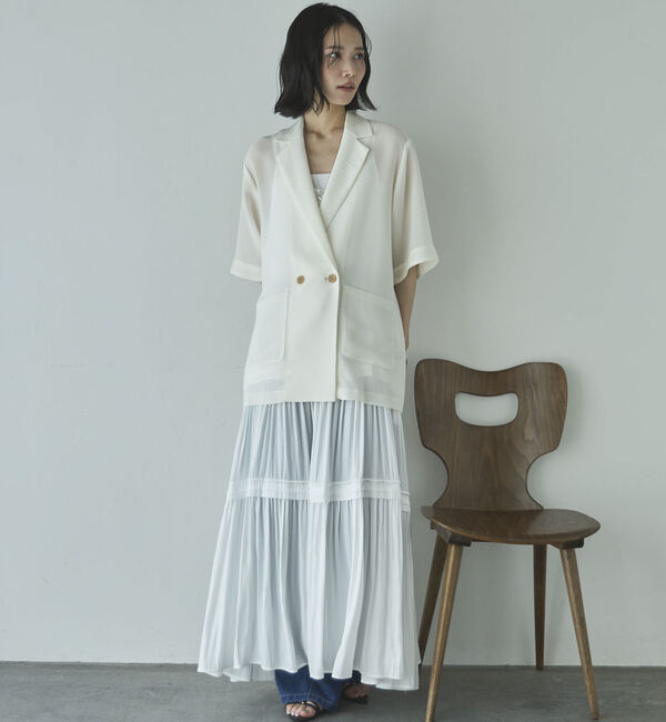 Doux archives「メッシュ半袖ジャケット」|テーラードジャケット|