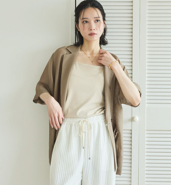 Doux archives「メッシュ半袖ジャケット」|テーラードジャケット|