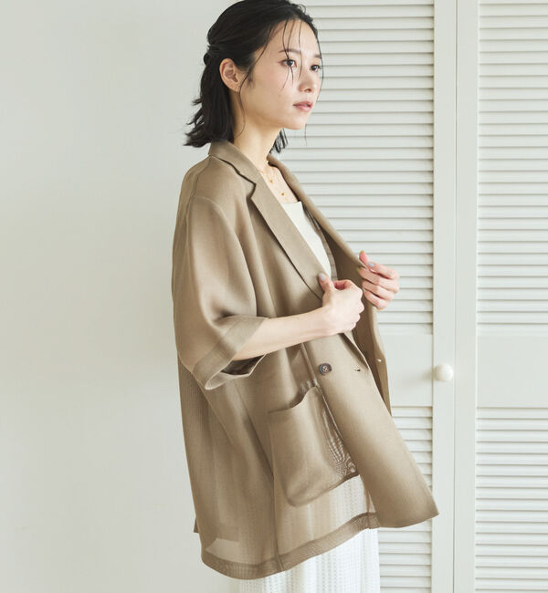 Doux archives「メッシュ半袖ジャケット」|テーラードジャケット|