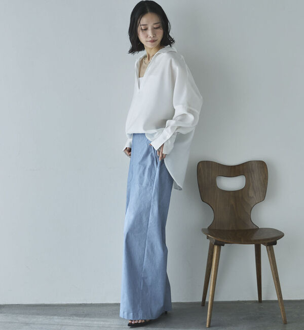 Doux archives「麻調シアースキッパーブラウス」|シャツ・ブラウス|