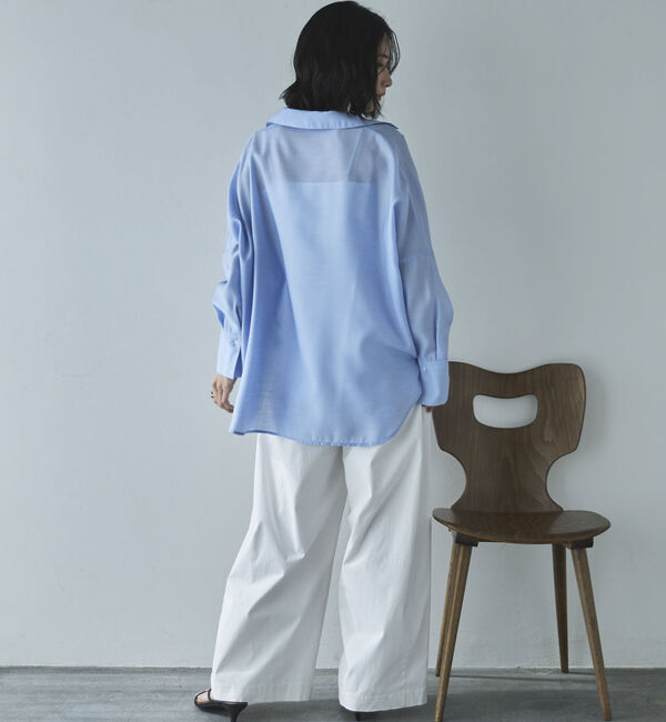 Doux archives「麻調シアースキッパーブラウス」|シャツ・ブラウス|