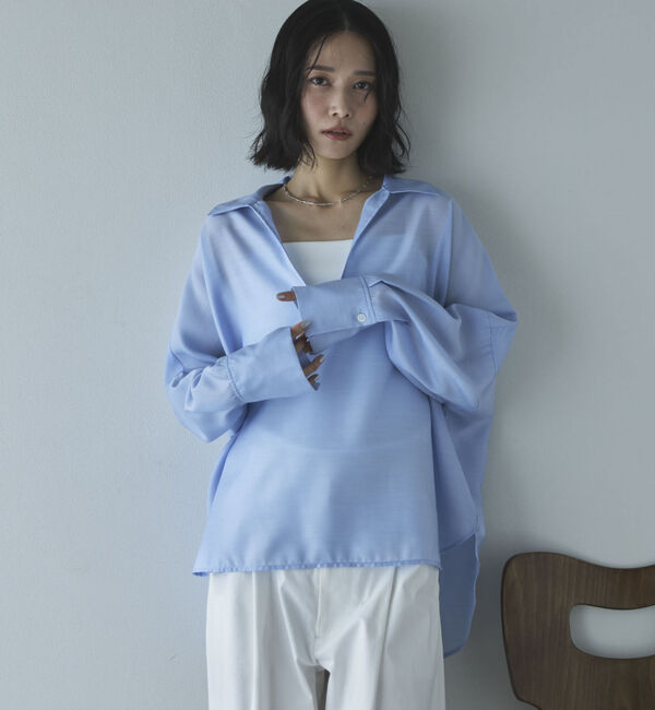Doux archives「麻調シアースキッパーブラウス」|シャツ・ブラウス|