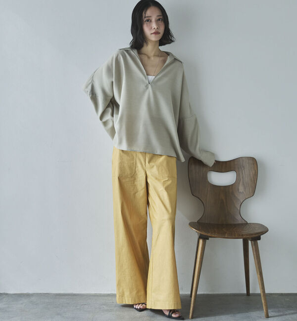 Doux archives「麻調シアースキッパーブラウス」|シャツ・ブラウス|