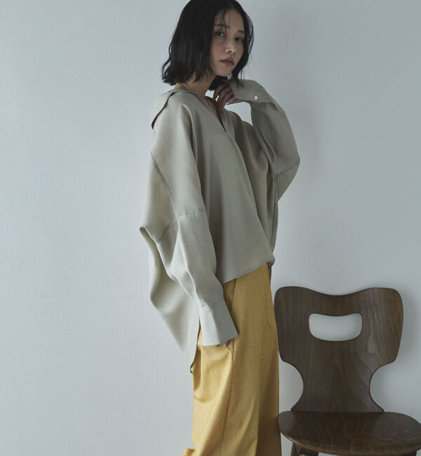 Doux archives「麻調シアースキッパーブラウス」|シャツ・ブラウス|