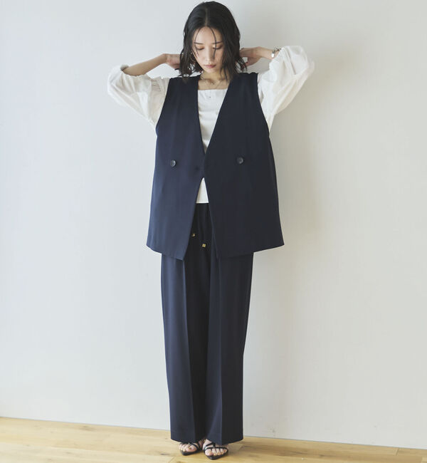 Doux archives「【多機能麻調合繊】センタープレスパンツ」|チノ|