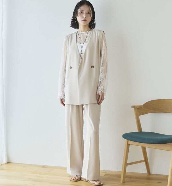 Doux archives「【多機能麻調合繊】センタープレスパンツ」|チノ|