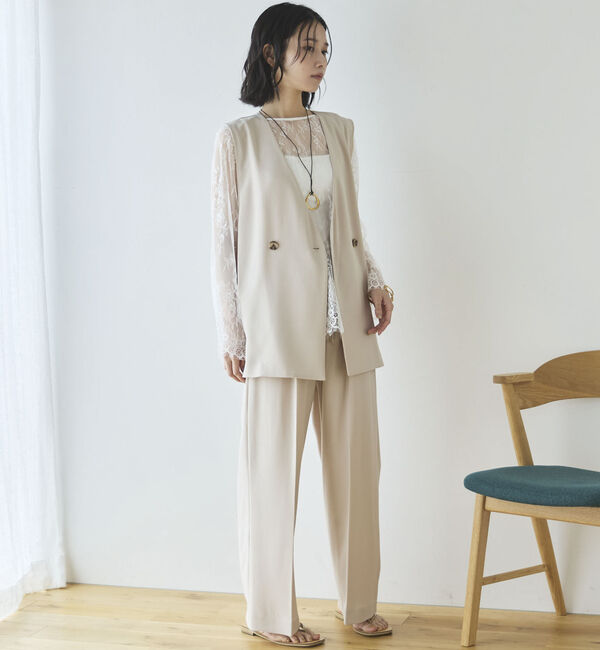 Doux archives「【多機能麻調合繊】センタープレスパンツ」|チノ|