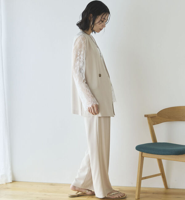 Doux archives「【多機能麻調合繊】センタープレスパンツ」|チノ|