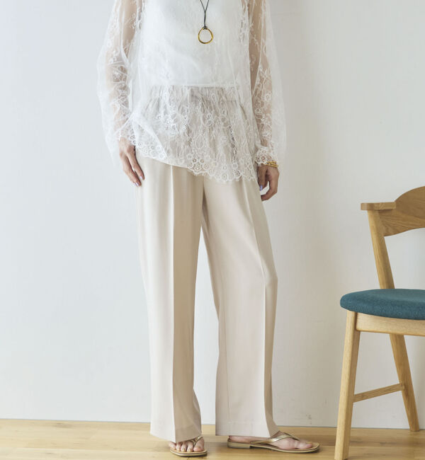 Doux archives「【多機能麻調合繊】センタープレスパンツ」|チノ|