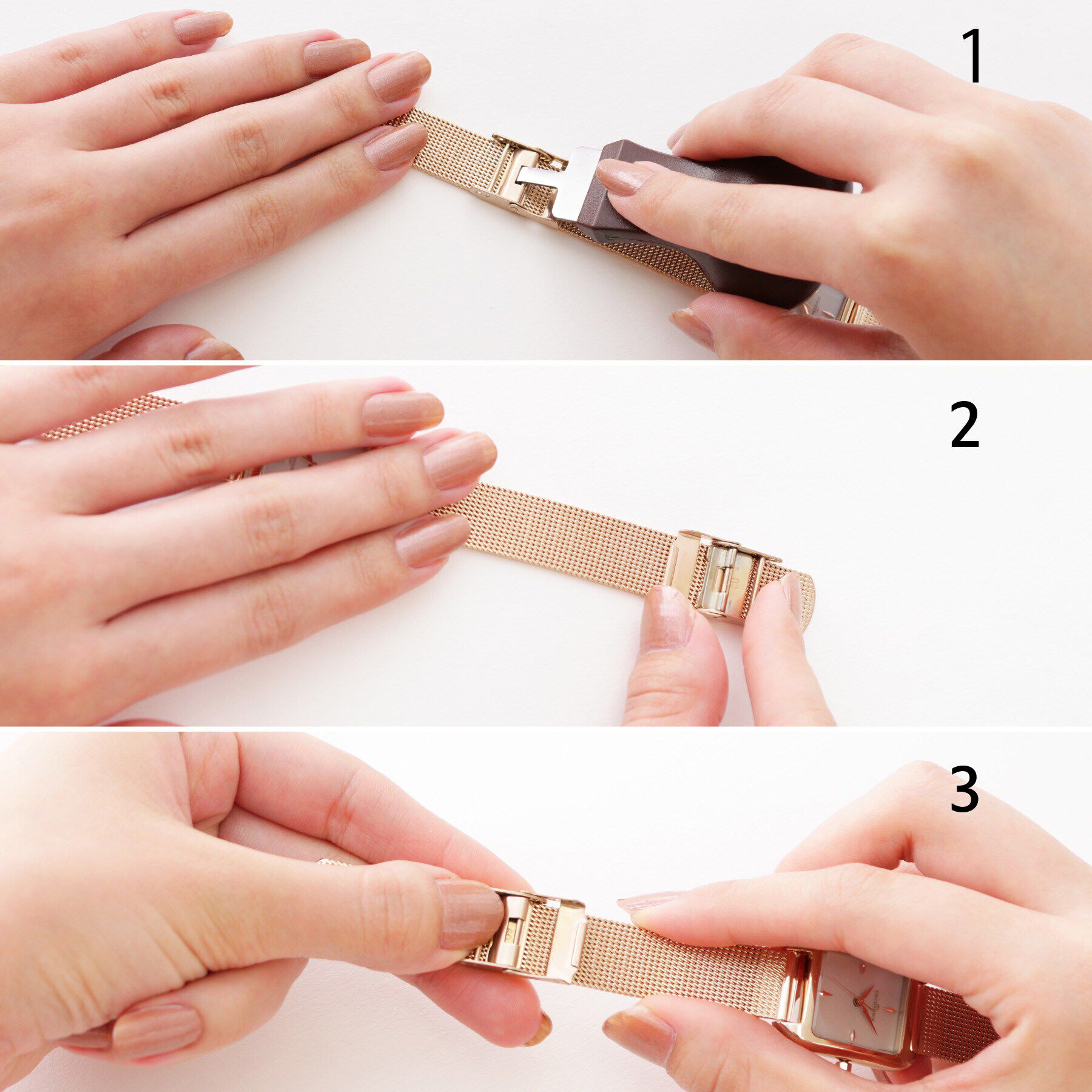 COCOSHNIK「RGスクエアメッシュベルト ウォッチ（ブラック）」|腕時計|