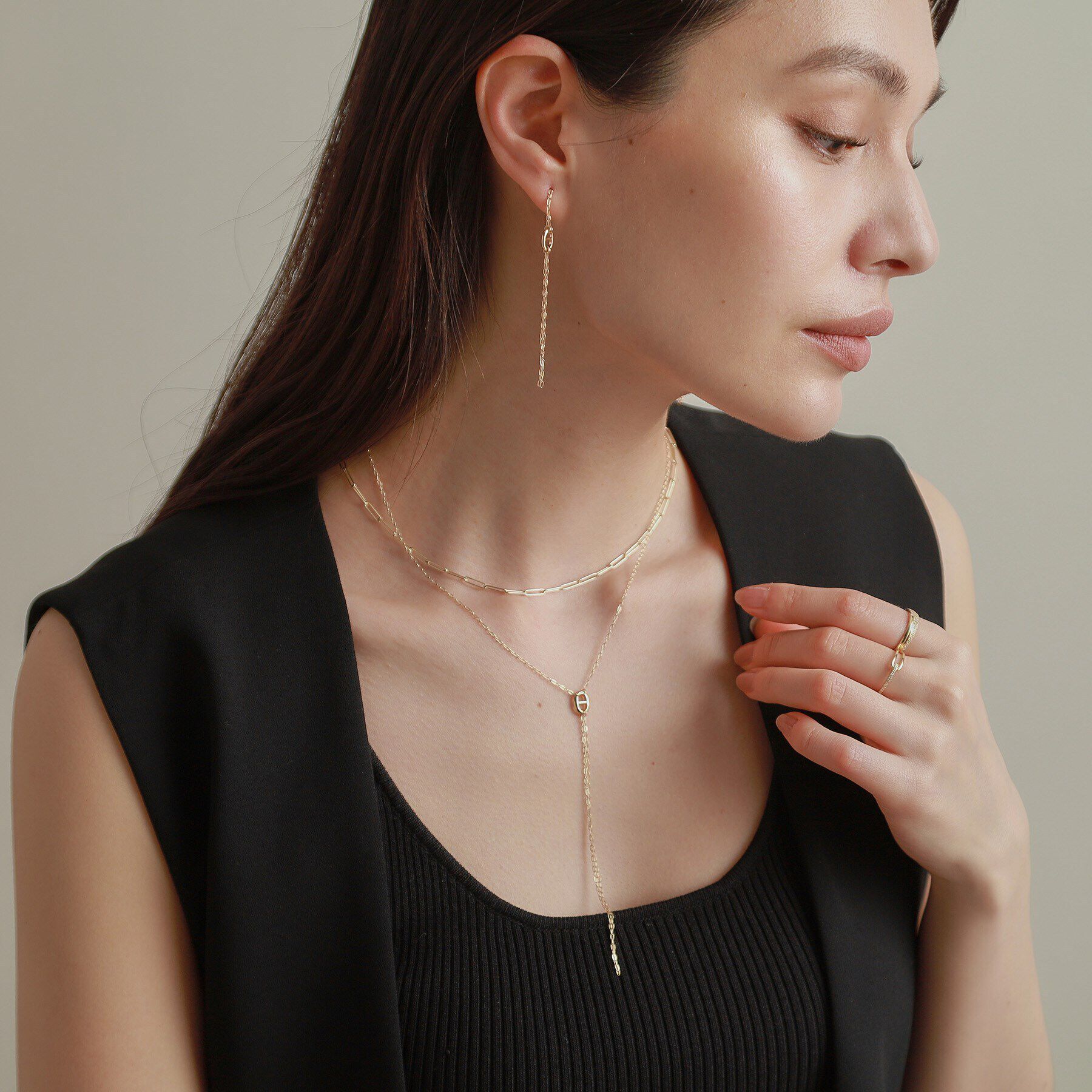 COCOSHNIK「K10ダイヤモンド ハーフノット リング」|リング|