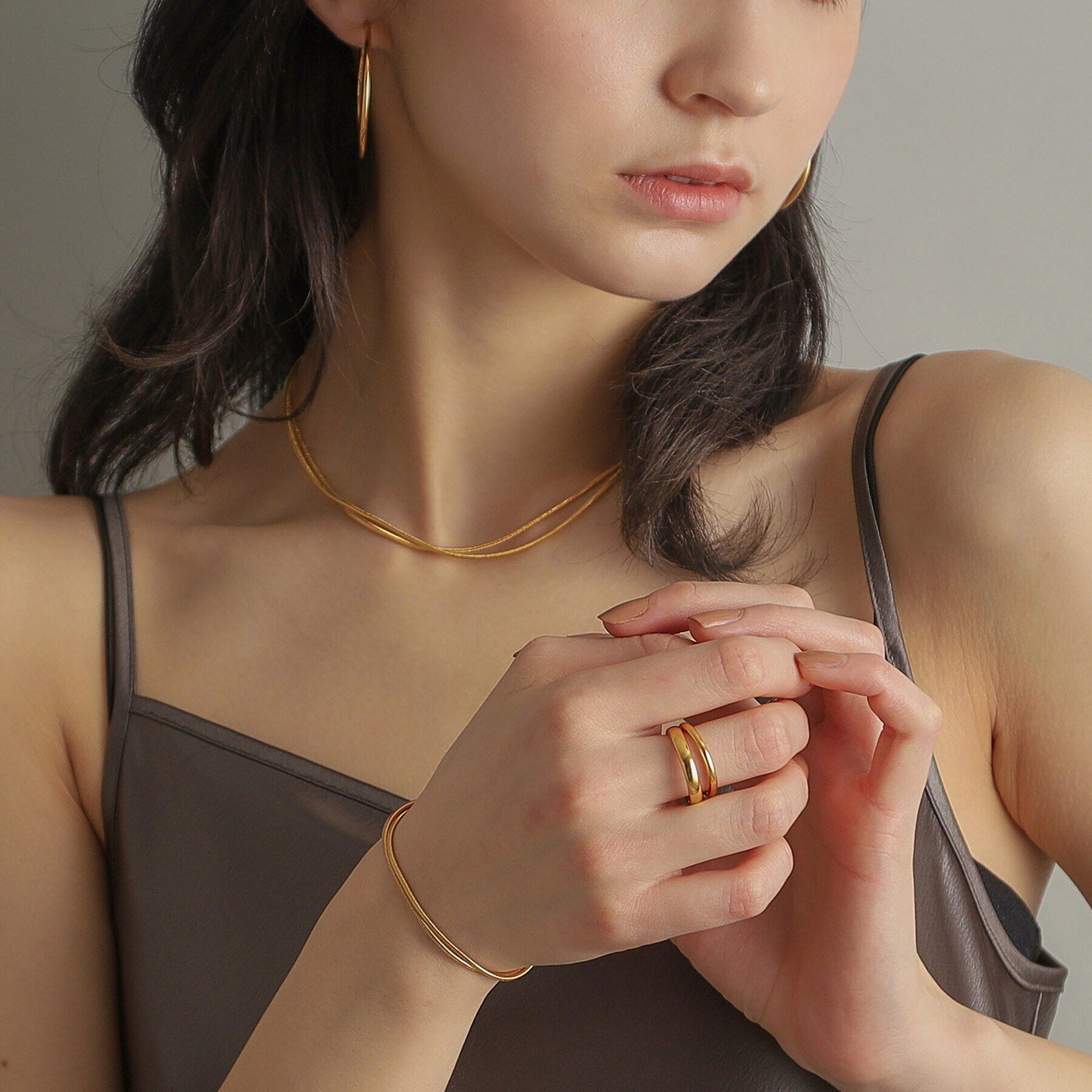 COCOSHNIK ONKITSCH「シルバー スネークチェーン ダブルブレスレット GP」|ブレスレット・バングル|