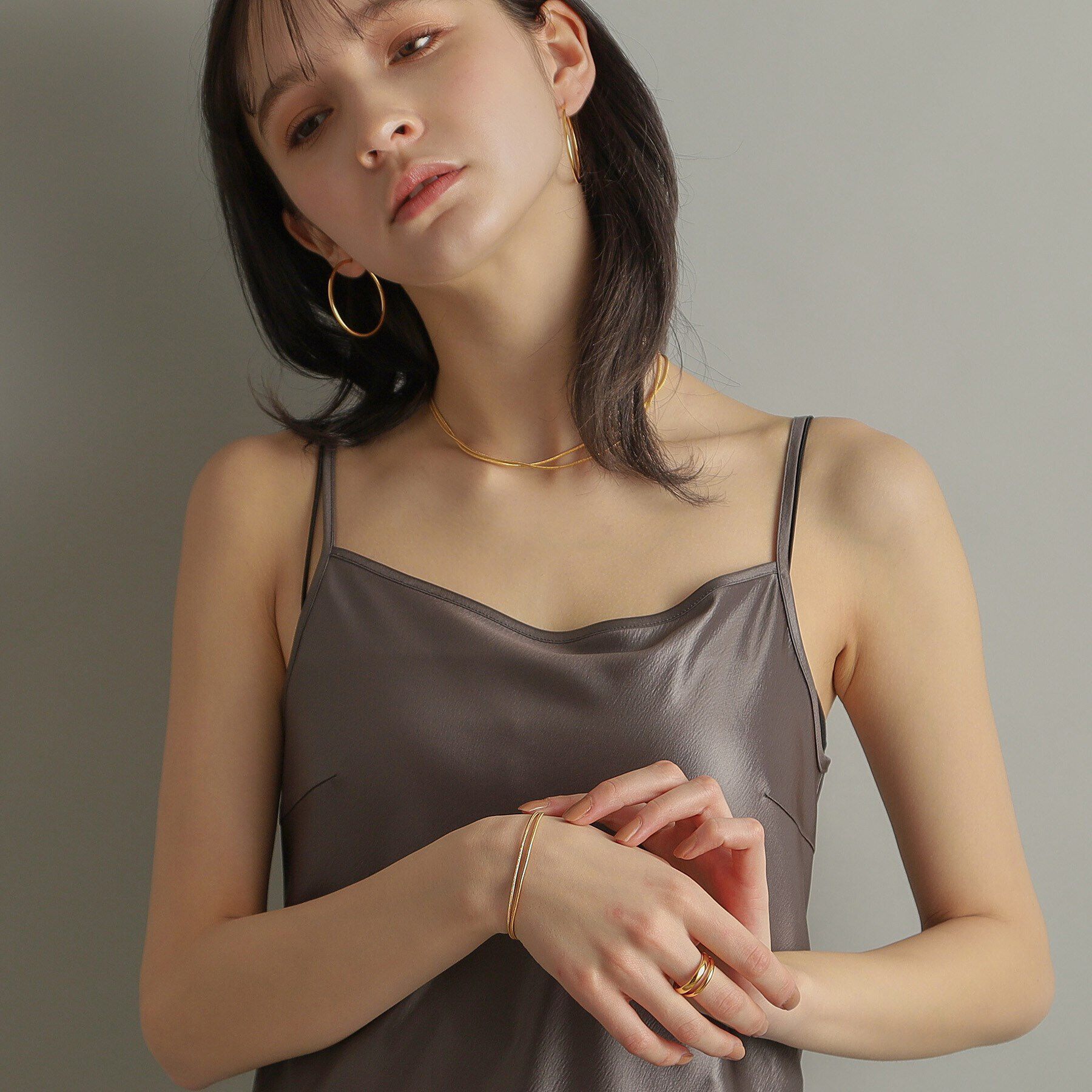 COCOSHNIK ONKITSCH「シルバー スネークチェーン ダブルブレスレット GP」|ブレスレット・バングル|