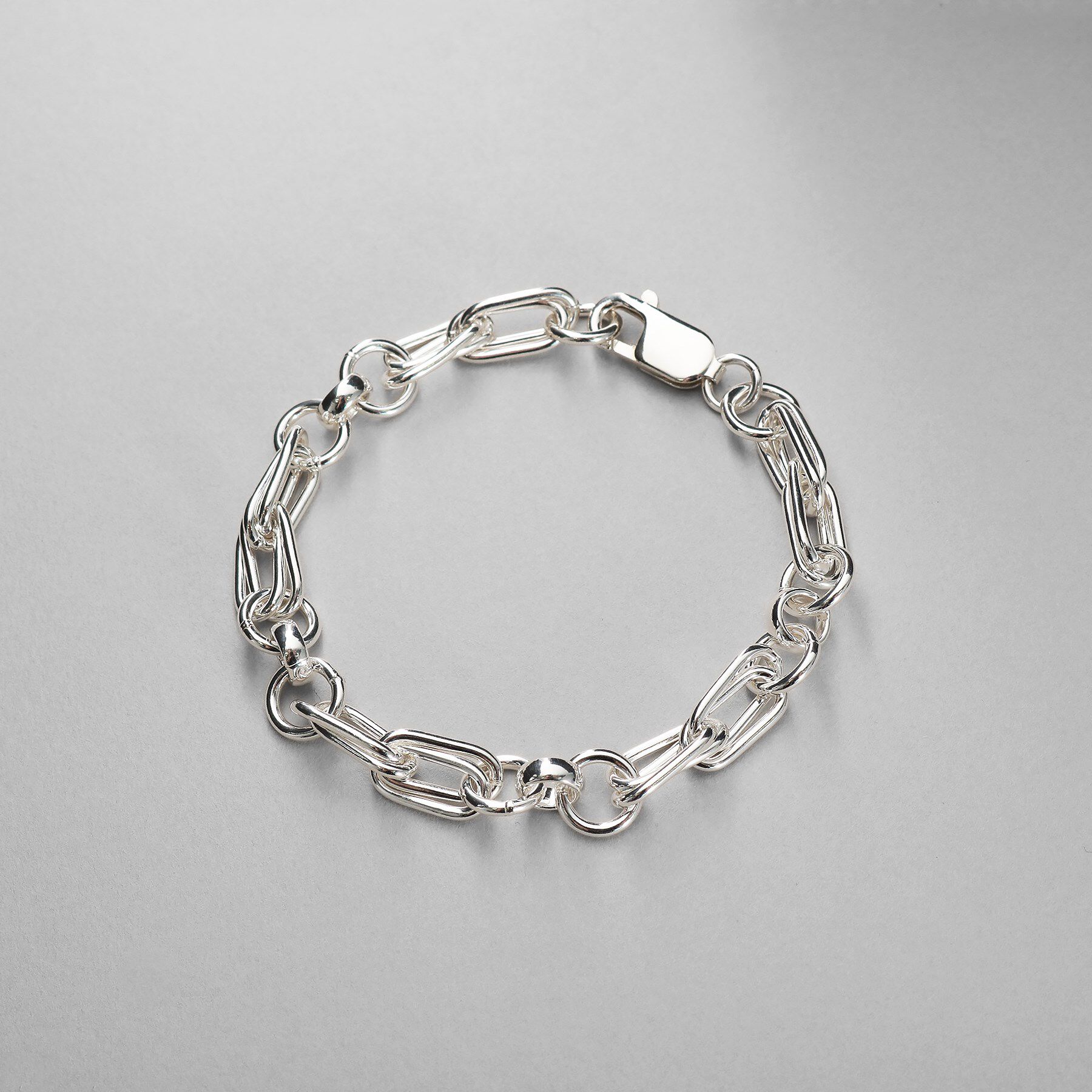 COCOSHNIK ONKITSCH「シルバー ミックスチェーン ダブルリンクブレスレット」|ブレスレット・バングル|