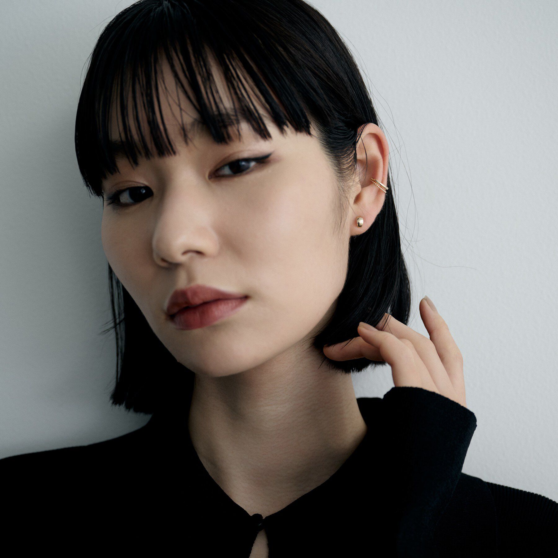 COCOSHNIK ONKITSCH「K10ボールレイヤードイヤーカフ」|イヤリング|