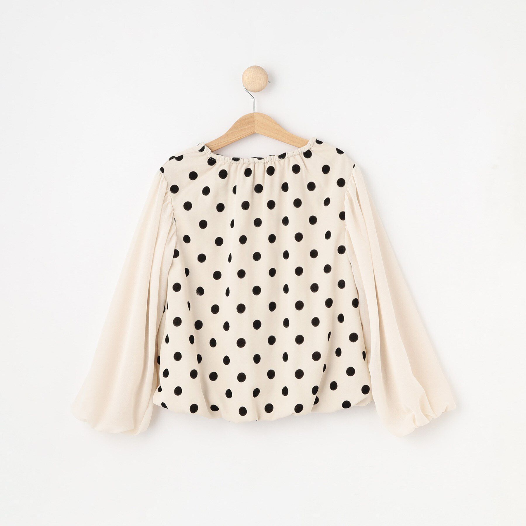 SHOO･LA･RUE「【100-140cm/プチセレ/セットアップ可】フロッキードットブラウス」|シャツ・ブラウス|