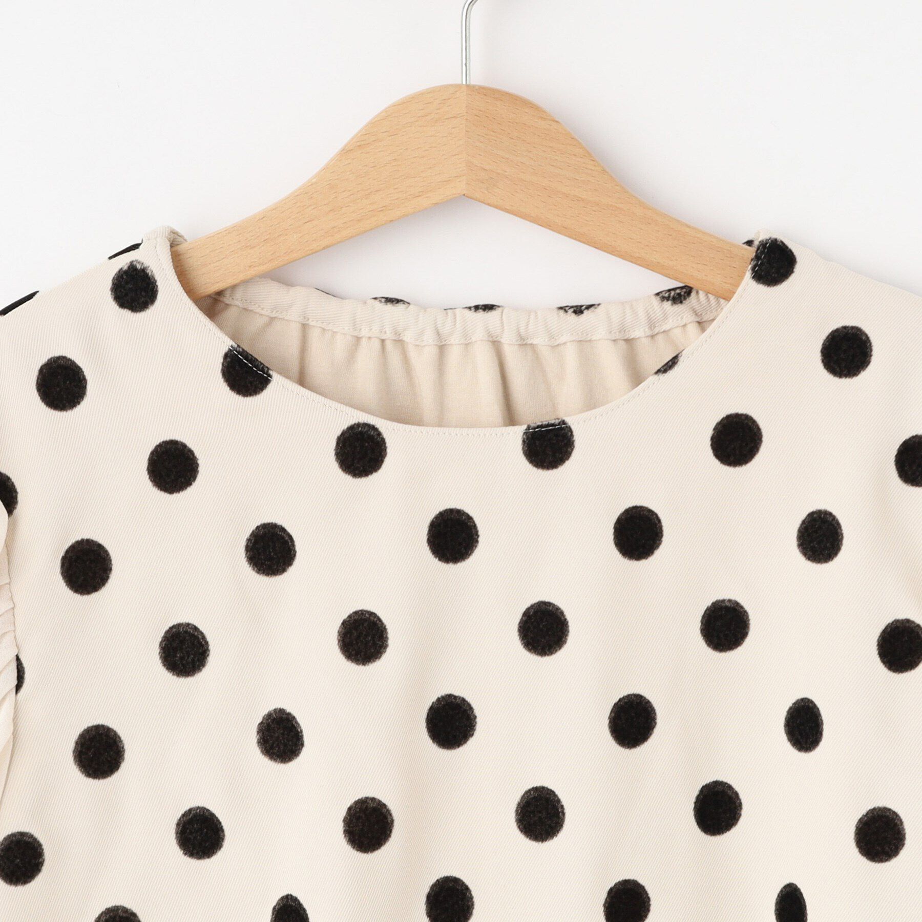 SHOO･LA･RUE「【100-140cm/プチセレ/セットアップ可】フロッキードットブラウス」|シャツ・ブラウス|