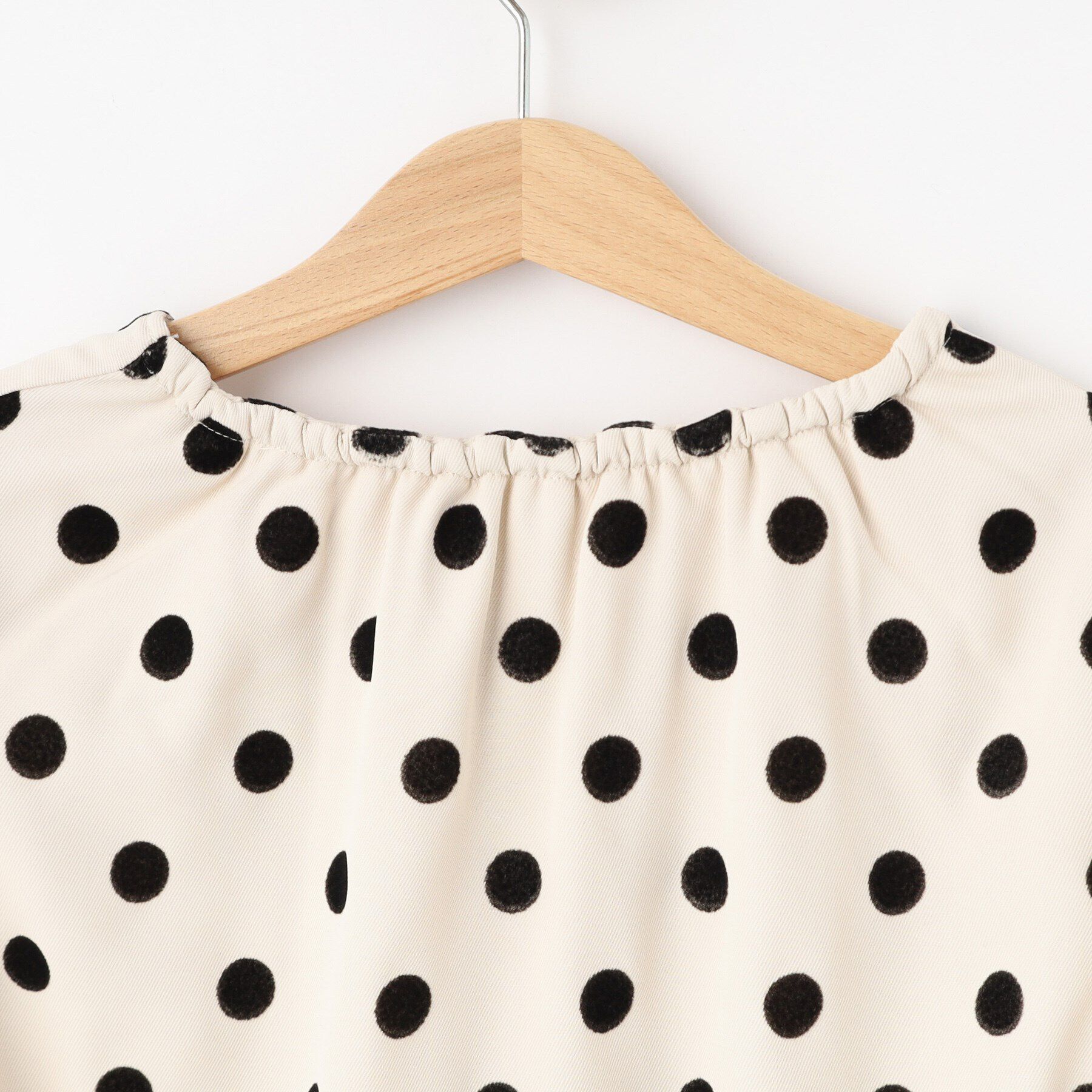 SHOO･LA･RUE「【100-140cm/プチセレ/セットアップ可】フロッキードットブラウス」|シャツ・ブラウス|