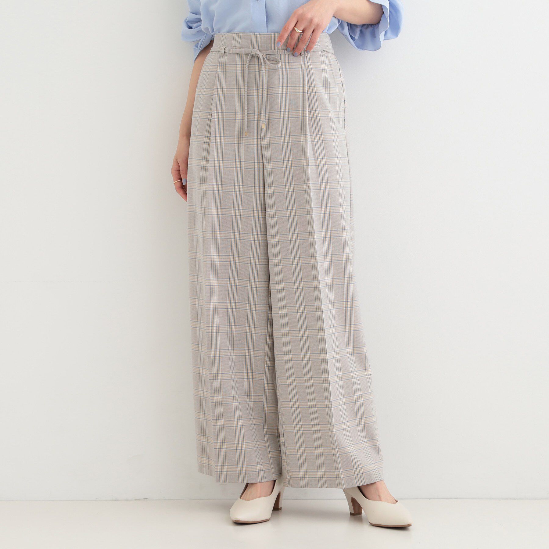 SHOO･LA･RUE「【着丈選べる/S-LL】センタープレスできちんと見え イージーワイドパンツ」|その他|