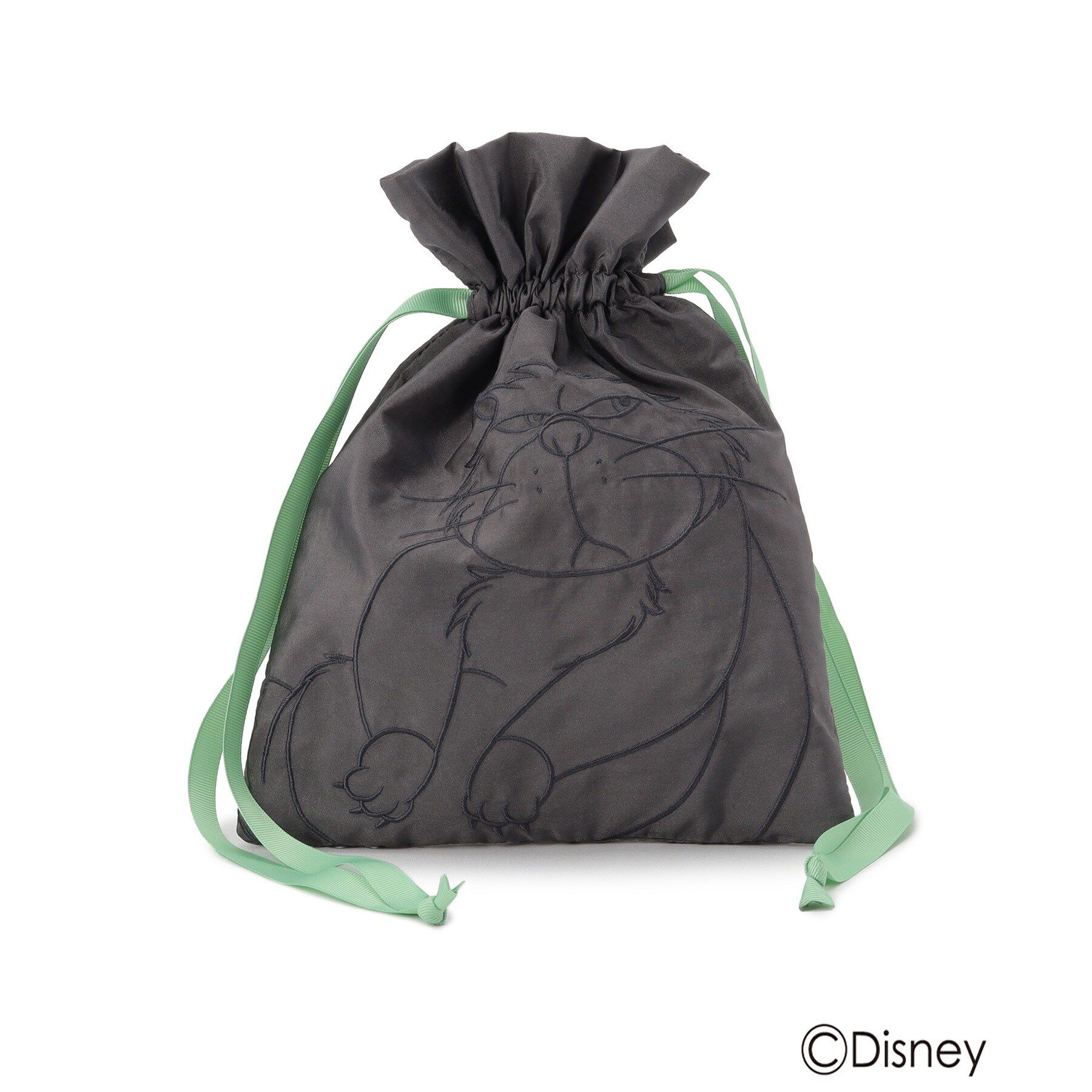 SHOO･LA･RUE「【Disney】キャット刺繍巾着」|ポーチ|チャコールグレー(0