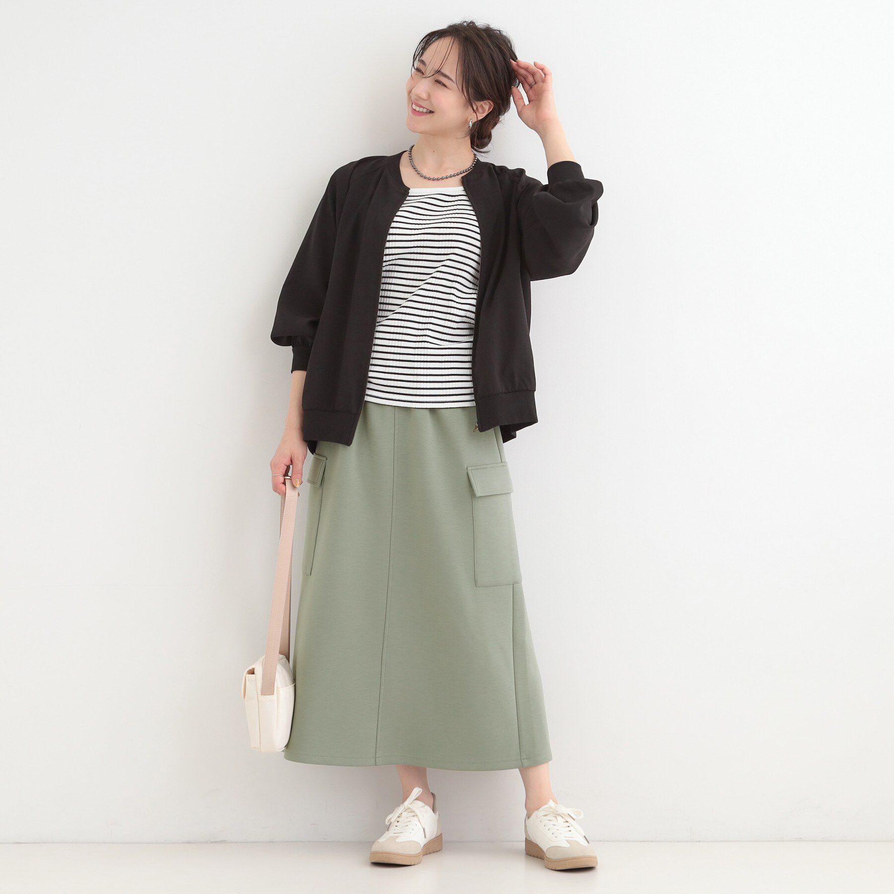 SHOO･LA･RUE「【洗濯機可/S-LL】サイドポケットでこなれ感のある ダンボールカーゴスカート」|スカート|