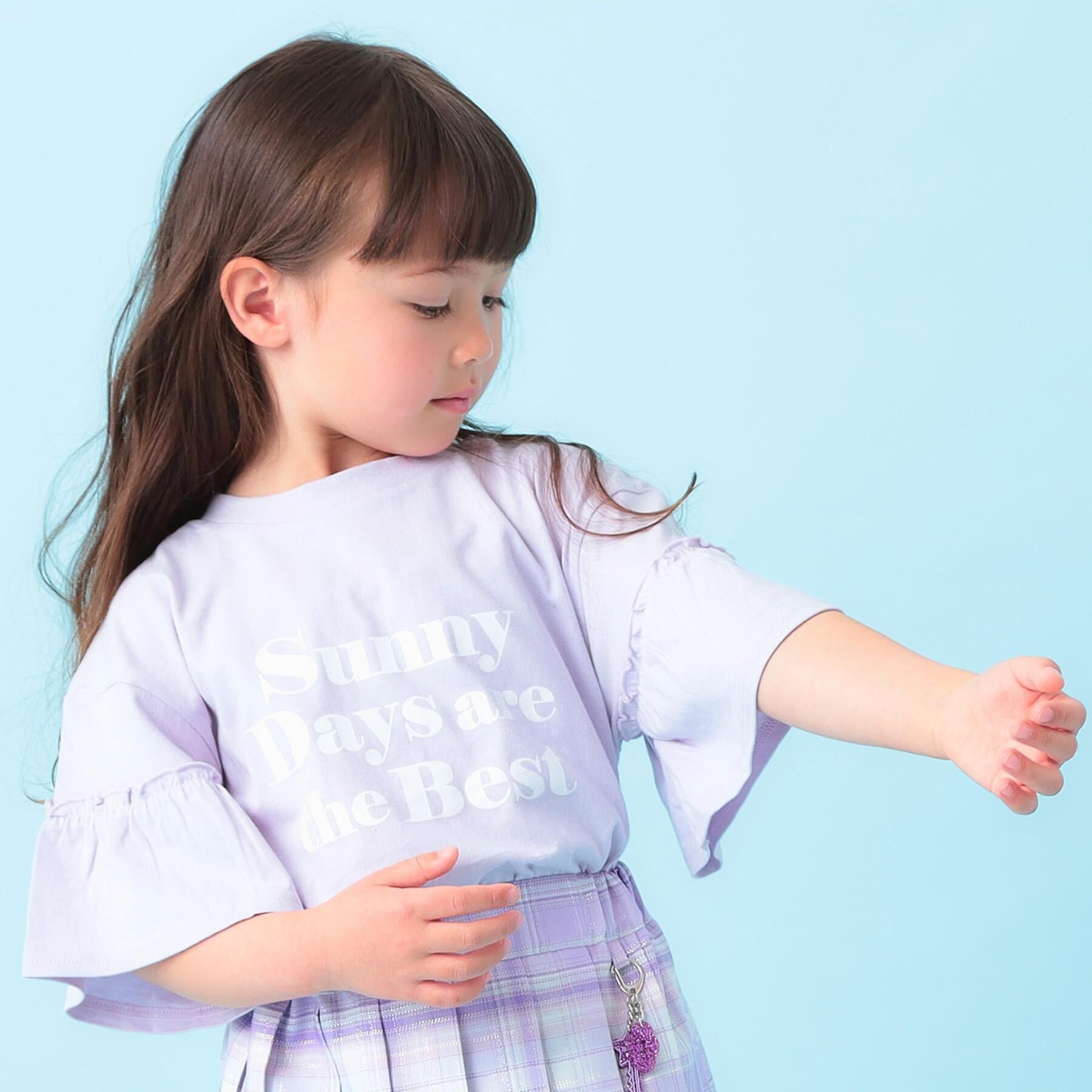 SHOO･LA･RUE「【100-150cm】フリルロゴTシャツ」|Tシャツ・カットソー|