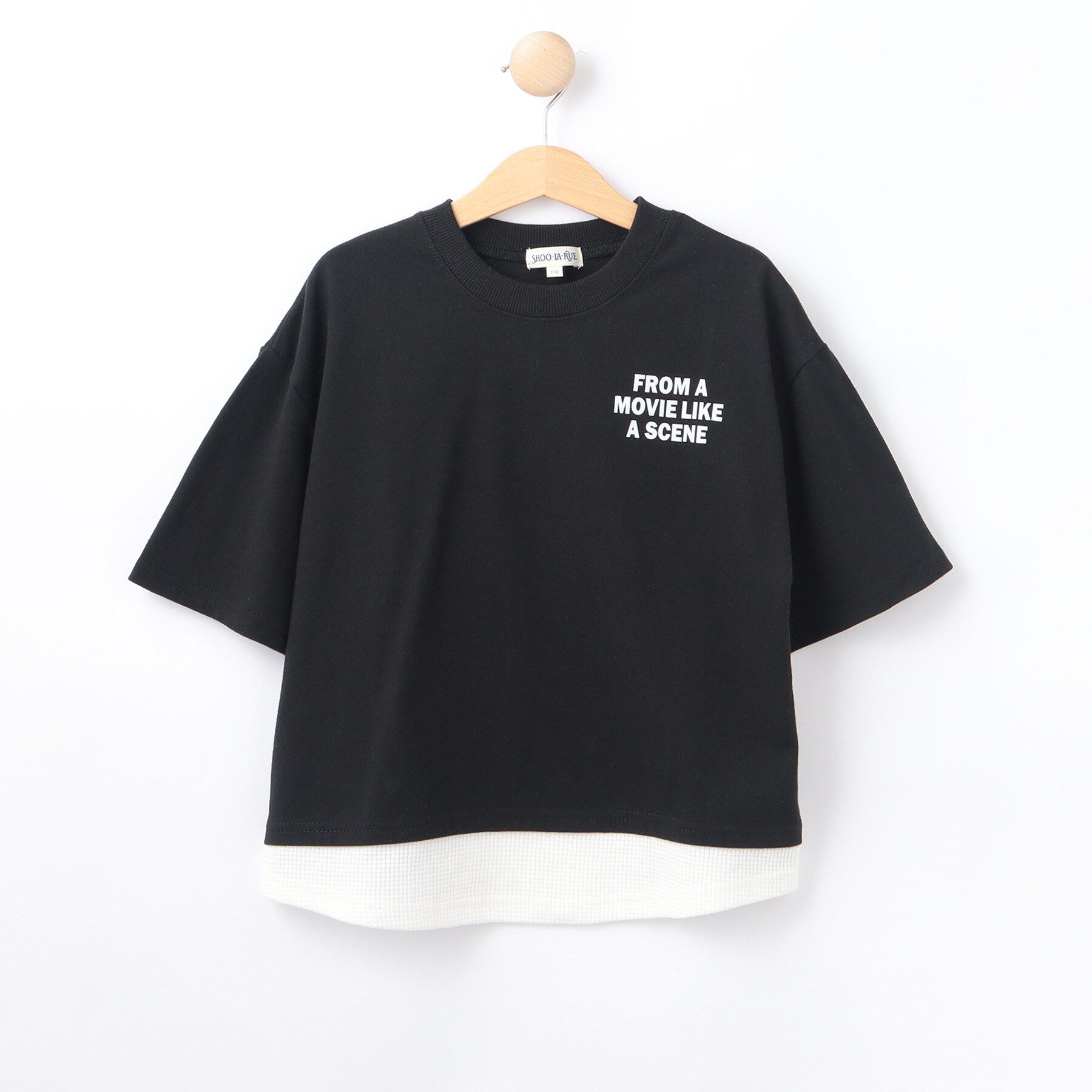 SHOO･LA･RUE「【100-150cm】ドッキングバックフォトTシャツ」|Tシャツ・カットソー|