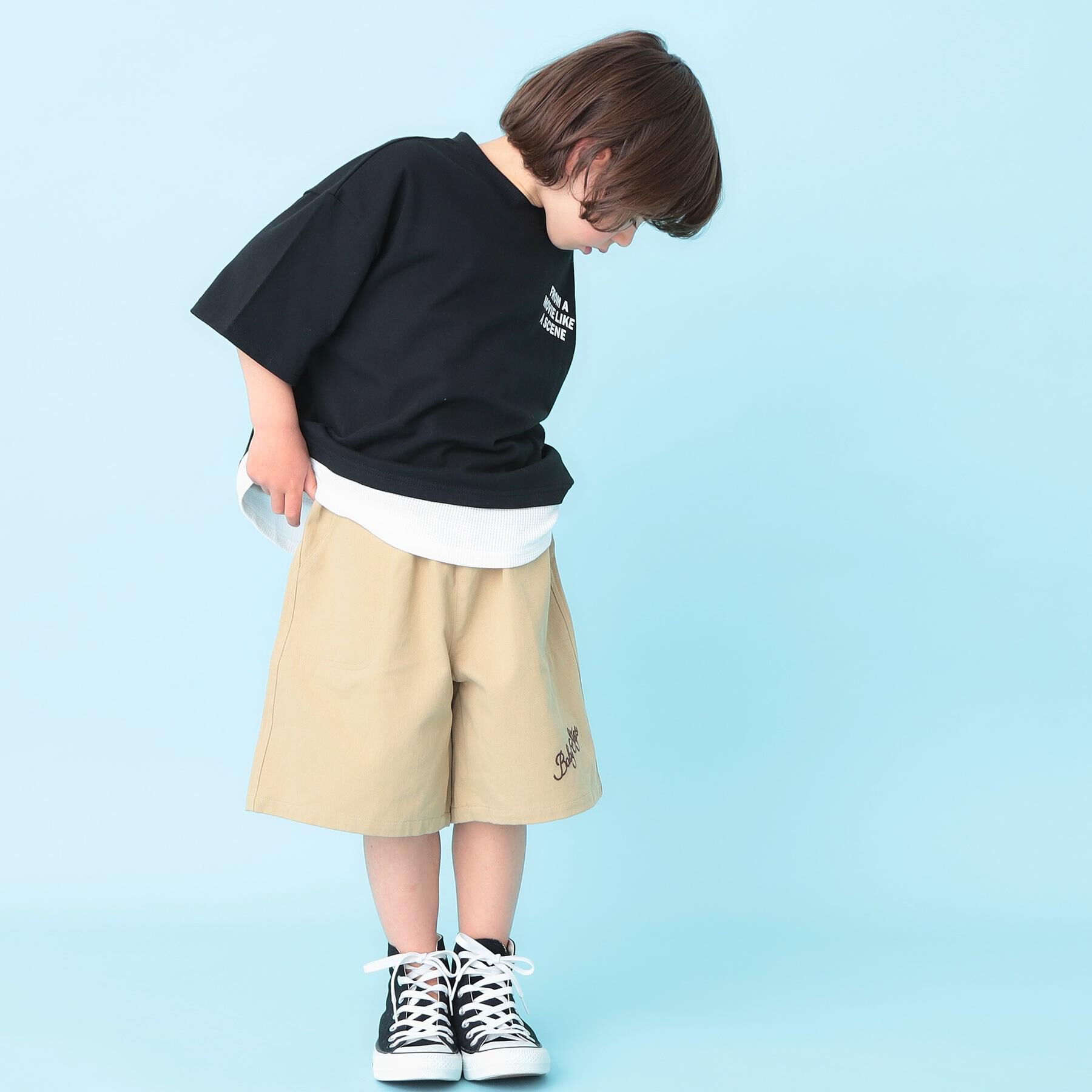 SHOO･LA･RUE「【100-150cm】ドッキングバックフォトTシャツ」|Tシャツ・カットソー|