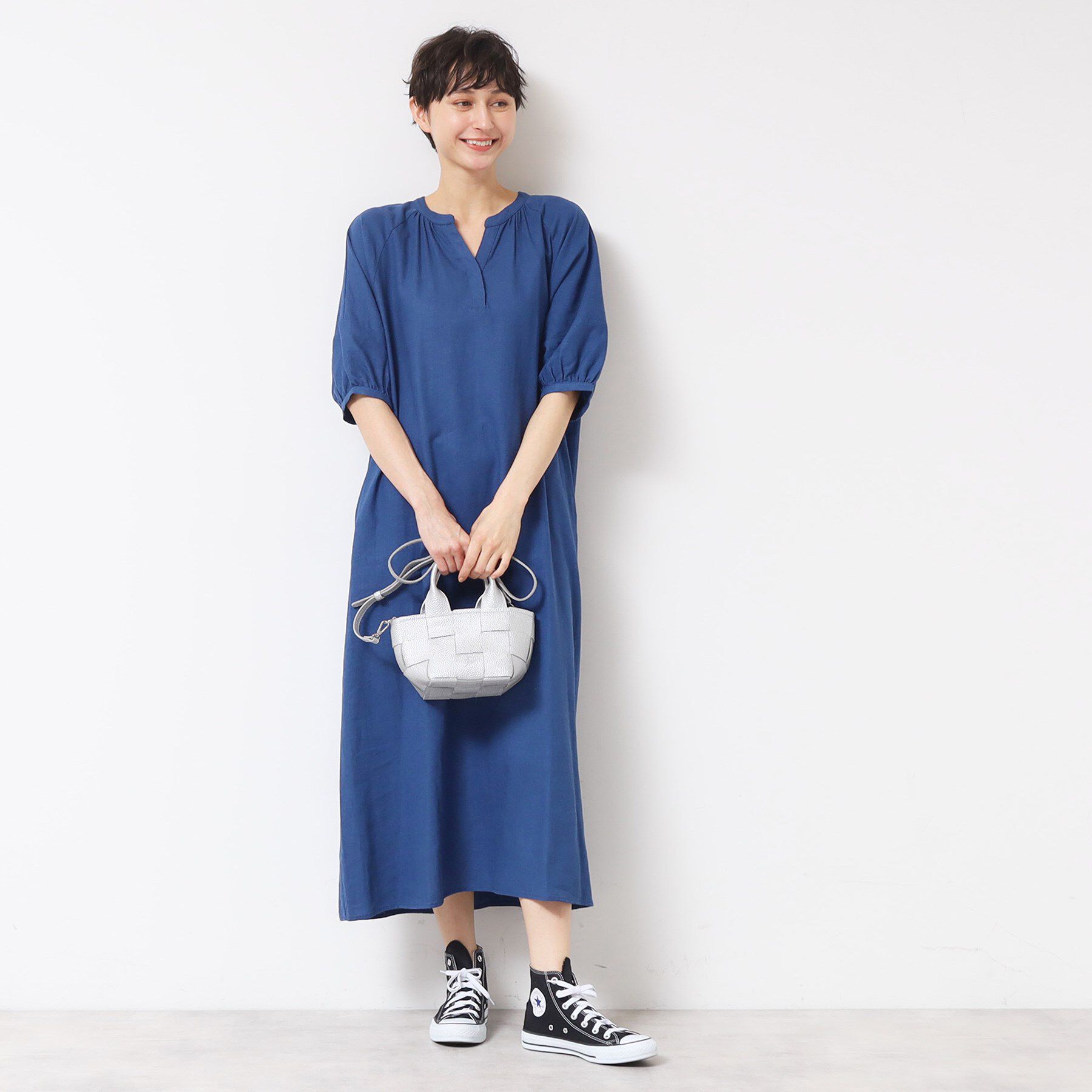 Dessin「【洗える】パフスリーブAラインワンピース（S～L）」|ワンピース|