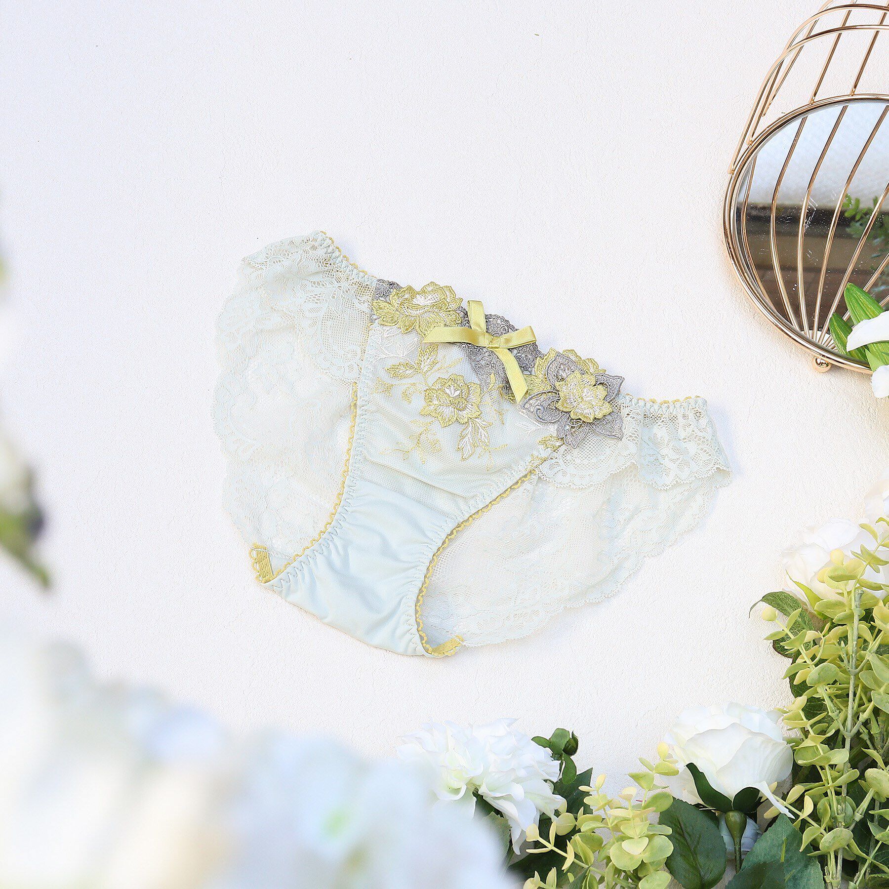 Risa Magli「ルアン レースショーツ」|インナー|グリーン(022)