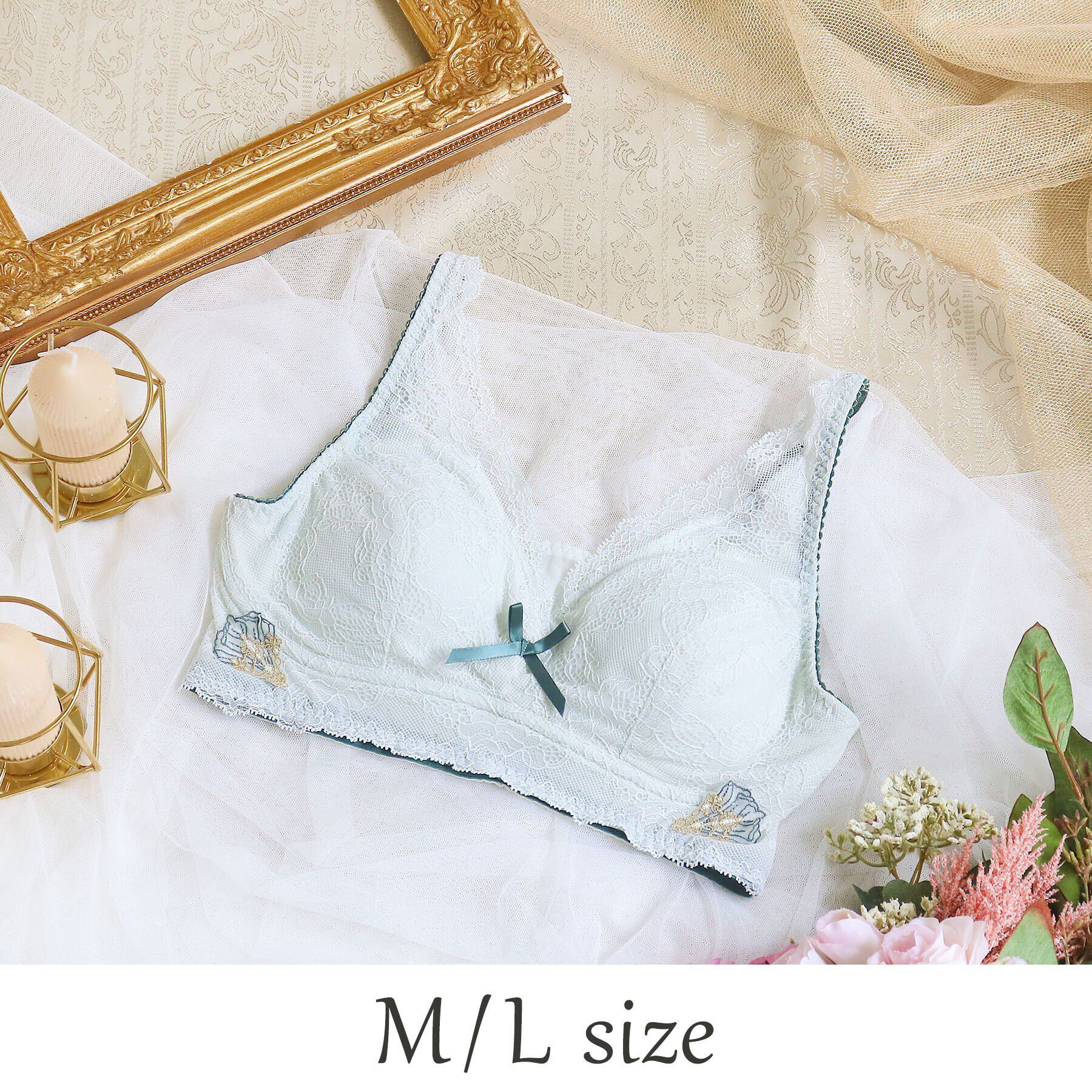 Risa Magli「シェール おやすみブラ（M-L）」|インナー|グリーン(022)