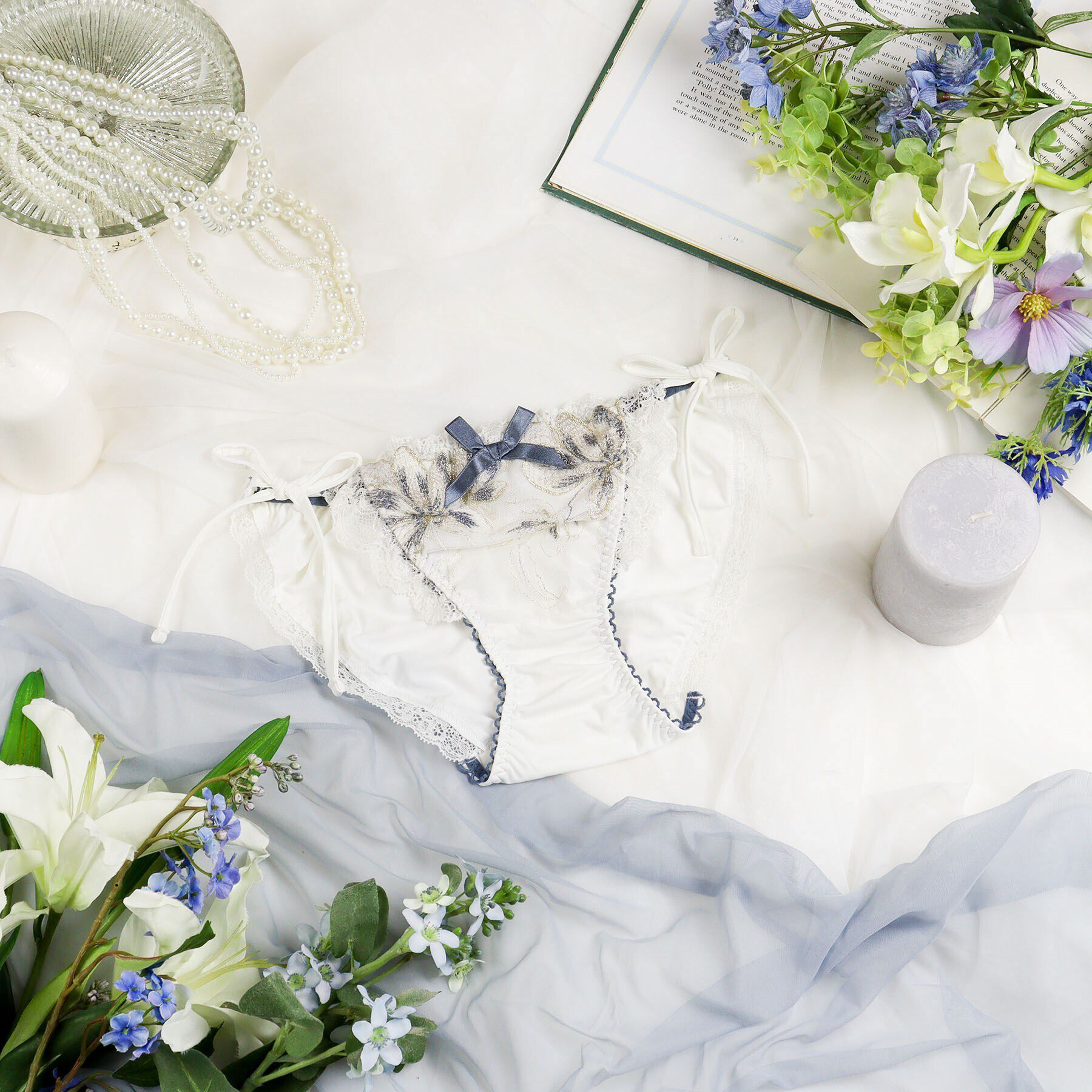 Risa Magli「イレーナ リボンショーツ」|インナー|アイボリー(004)