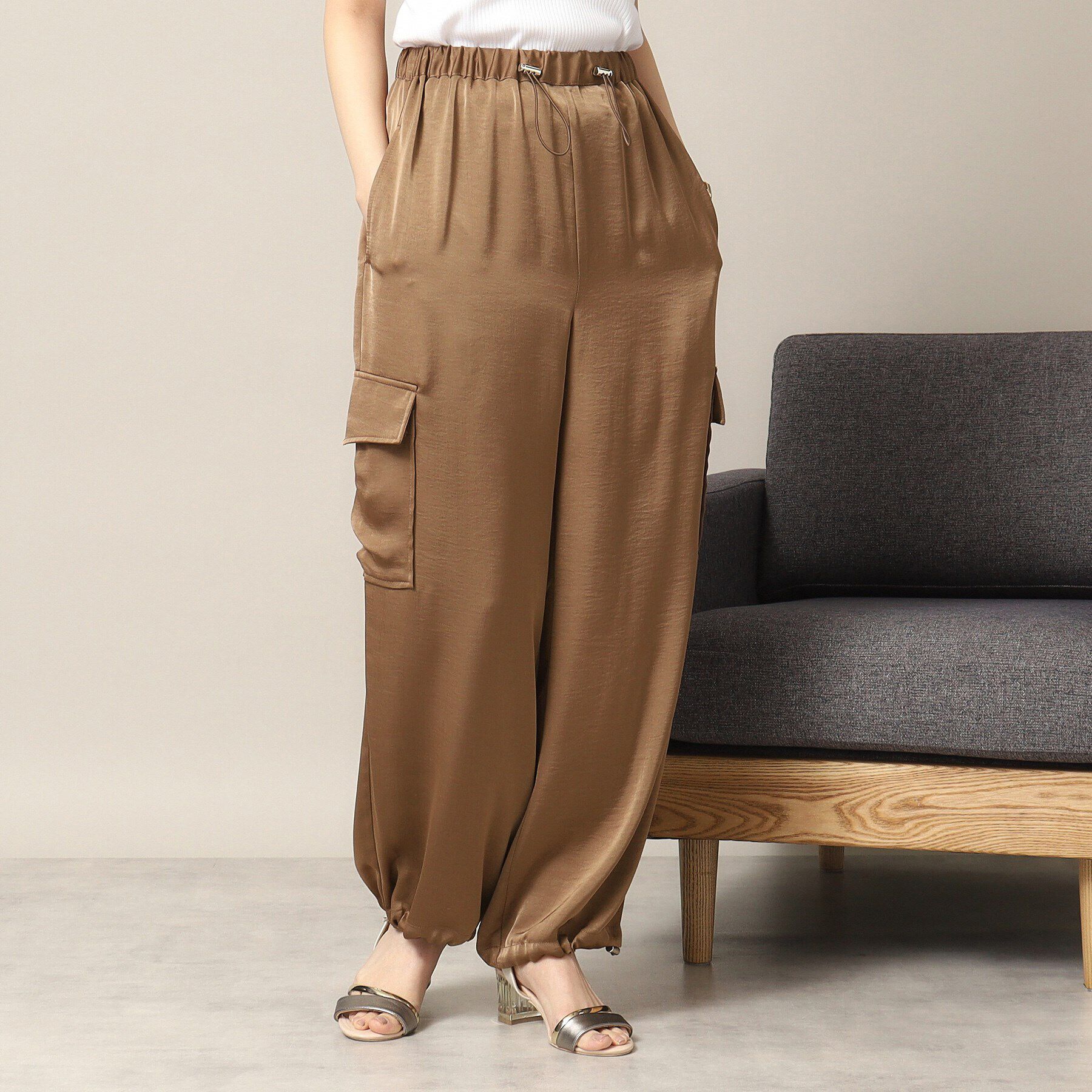 ITS&rsquo;DEMO「【ウエストゴム／手洗い可】サテンパンツ」|その他|